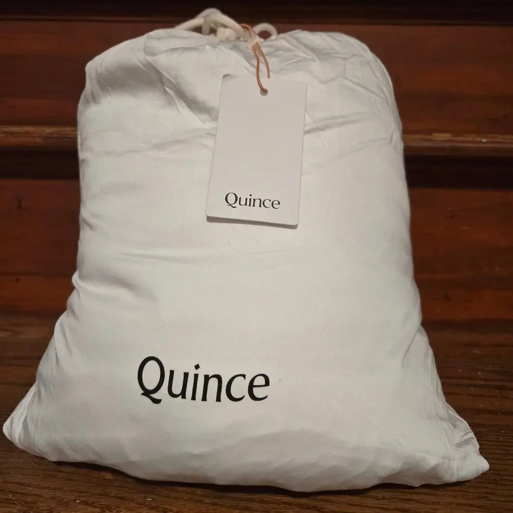 Quince Organic Viscose Bamboo King / Cal King Duvet Cover 2 Shams White